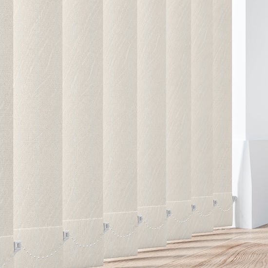 Feather Weave White Vertical Blind